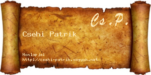 Csehi Patrik névjegykártya